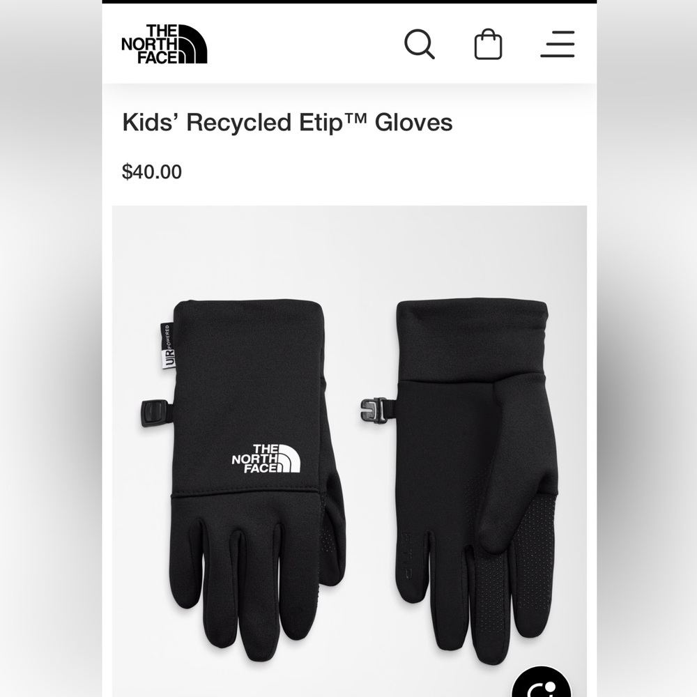 The North Face Black Etip Gloves